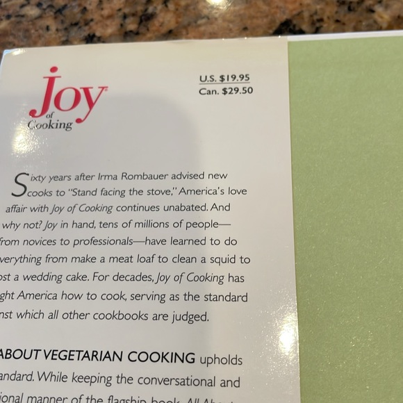 Joy of Cooking All About Vegetarian Cooking hardcover cookbook - VGUC - Becker - Picture 2 of 11